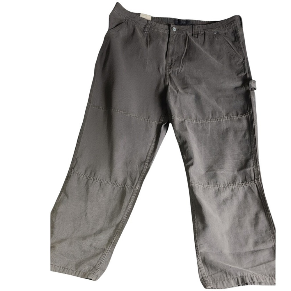Aero Mens 42x30 Charcoal Grey Canvas Carpenter Pants Straight Work Utility NWT